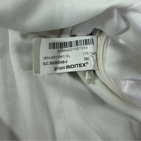 ZARA Gingham Corset Milk Maid Tank Top Rust White Ruched Tie Women’s Size XL - Picture 9 of 9